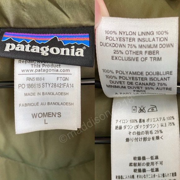 Patagonia Prow Down Jacket Large 600-fill-power Duck Down Motorcycle Style L - Picture 13 of 14